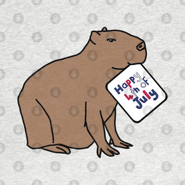 Happy 4th of July says Capybara by ellenhenryart